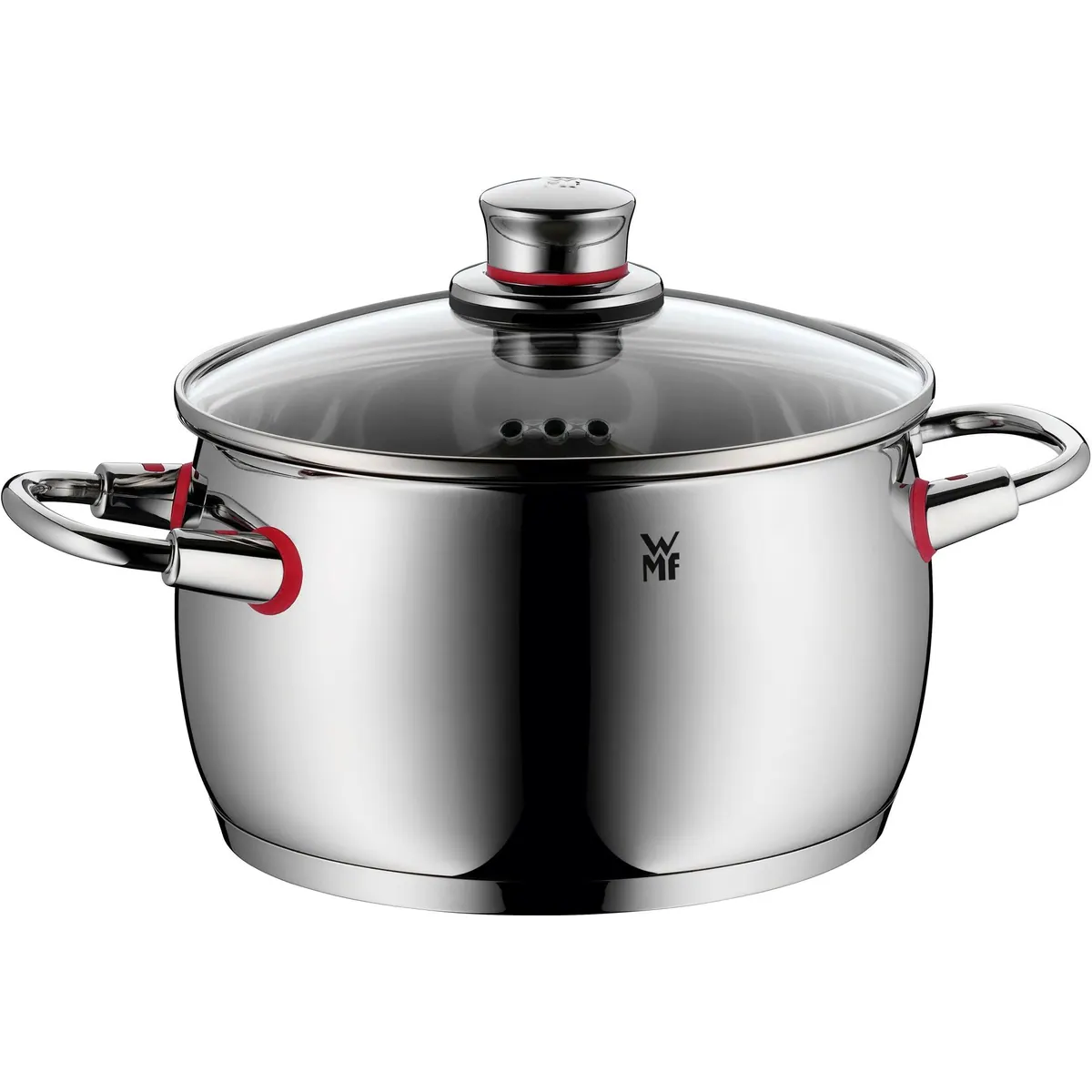 WMF Quality One Fleischtopf, Cool+ Technologie, Cromargan Edelstahl — 24 cm Durchmesser, breiter Schüttrand, Glasdeckel