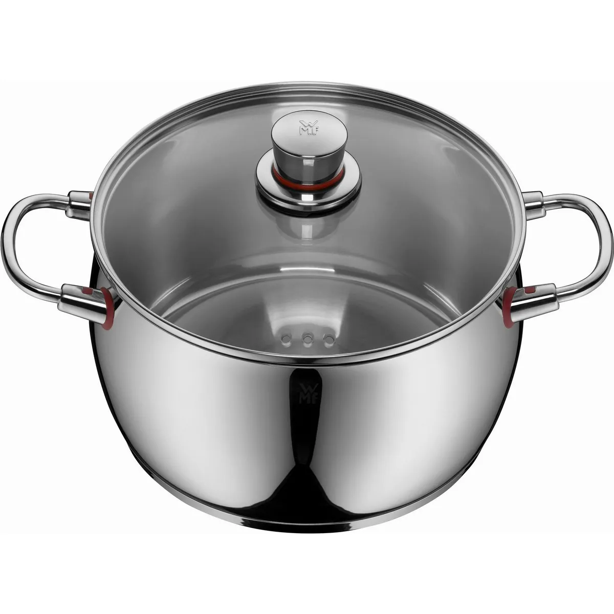 WMF Quality One Fleischtopf, Cool+ Technologie, Cromargan Edelstahl — 24 cm Durchmesser, breiter Schüttrand, Glasdeckel 3