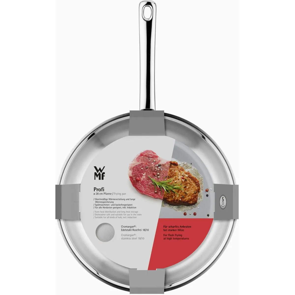 WMF Bratpfanne Profi, induktionsgeeignet, langlebig, elegante Edelstahlverarbeitung 5