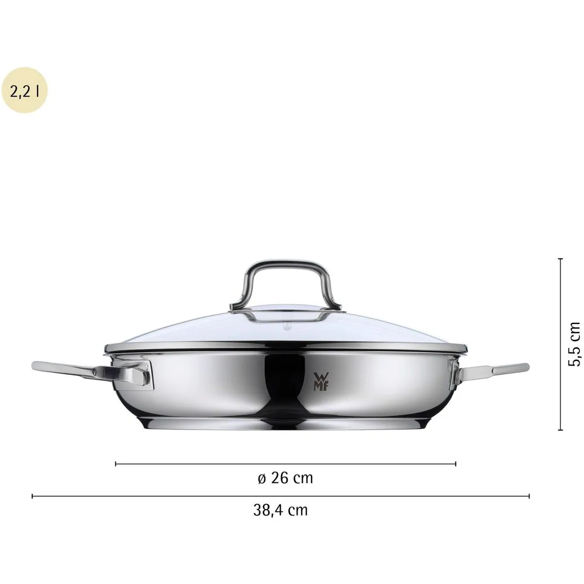 WMF Schmorpfanne Devil, vielseitig einsetzbar mit Glasdeckel — Ø 26 cm, Keramikbeschichtung, für alle Herdarten 4