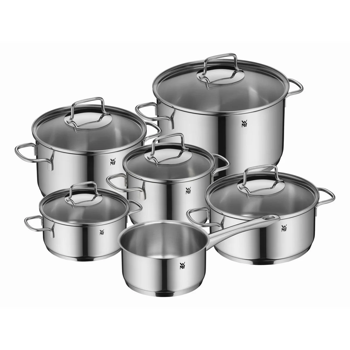 WMF Astoria Topf-Set, 11-teilig, Induktionsfähig, Cromargan Edelstahl Rostfrei 18/10