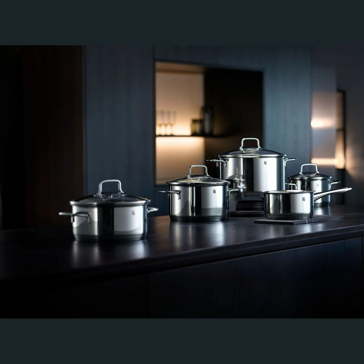 WMF Astoria Topf-Set, 11-teilig, Induktionsfähig, Cromargan Edelstahl Rostfrei 18/10 2