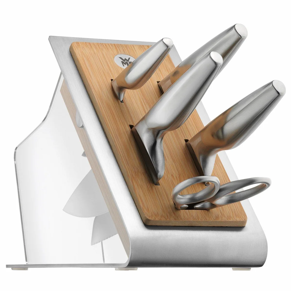 WMF Chef's Edition Messerblock, 6-tlg. Set mit Schere, Bambusblock & Performance Cut