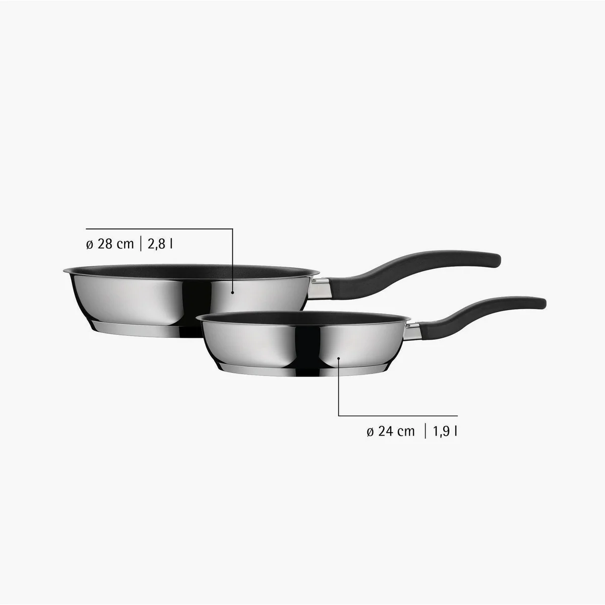WMF Devil Pfannen-Set, Induktionstauglich, Robust & Elegant — 2-tlg. Set für vielseitige Kochanwendungen 5