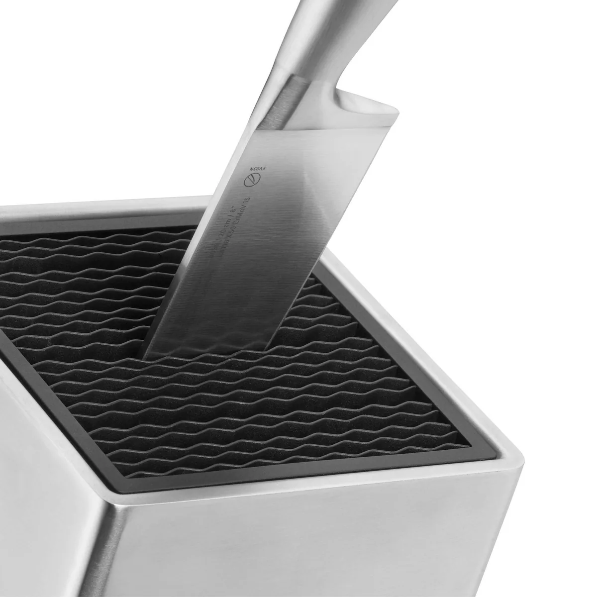 WMF Messerblock FlexTec, unbestückt, für bis zu 15 Messer, Klingenschutz, Cromargan Edelstahl 3