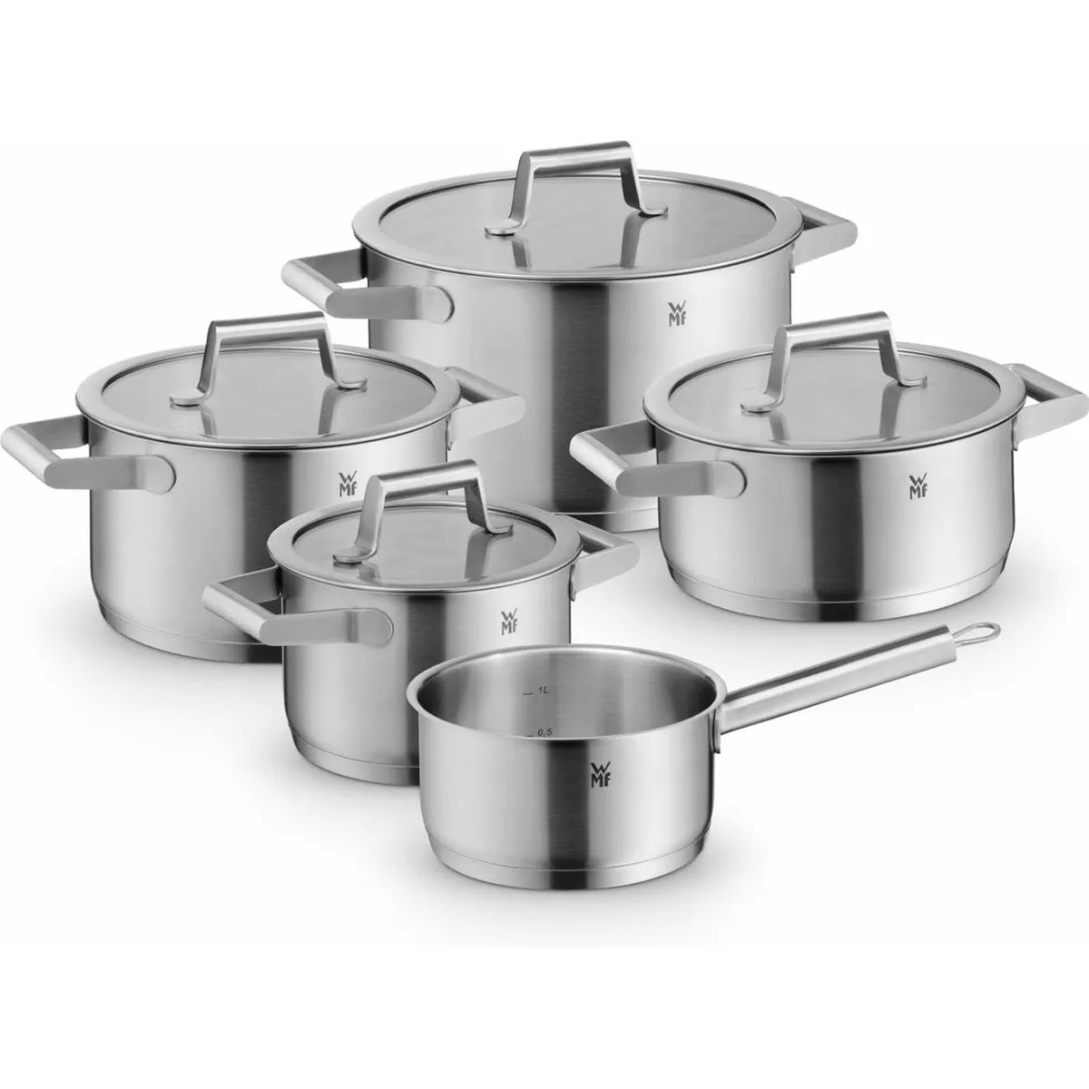 WMF Comfort Line Topf-Set, 5-teilig — Edelstahl, Innenskalierung, Hohlgriffe