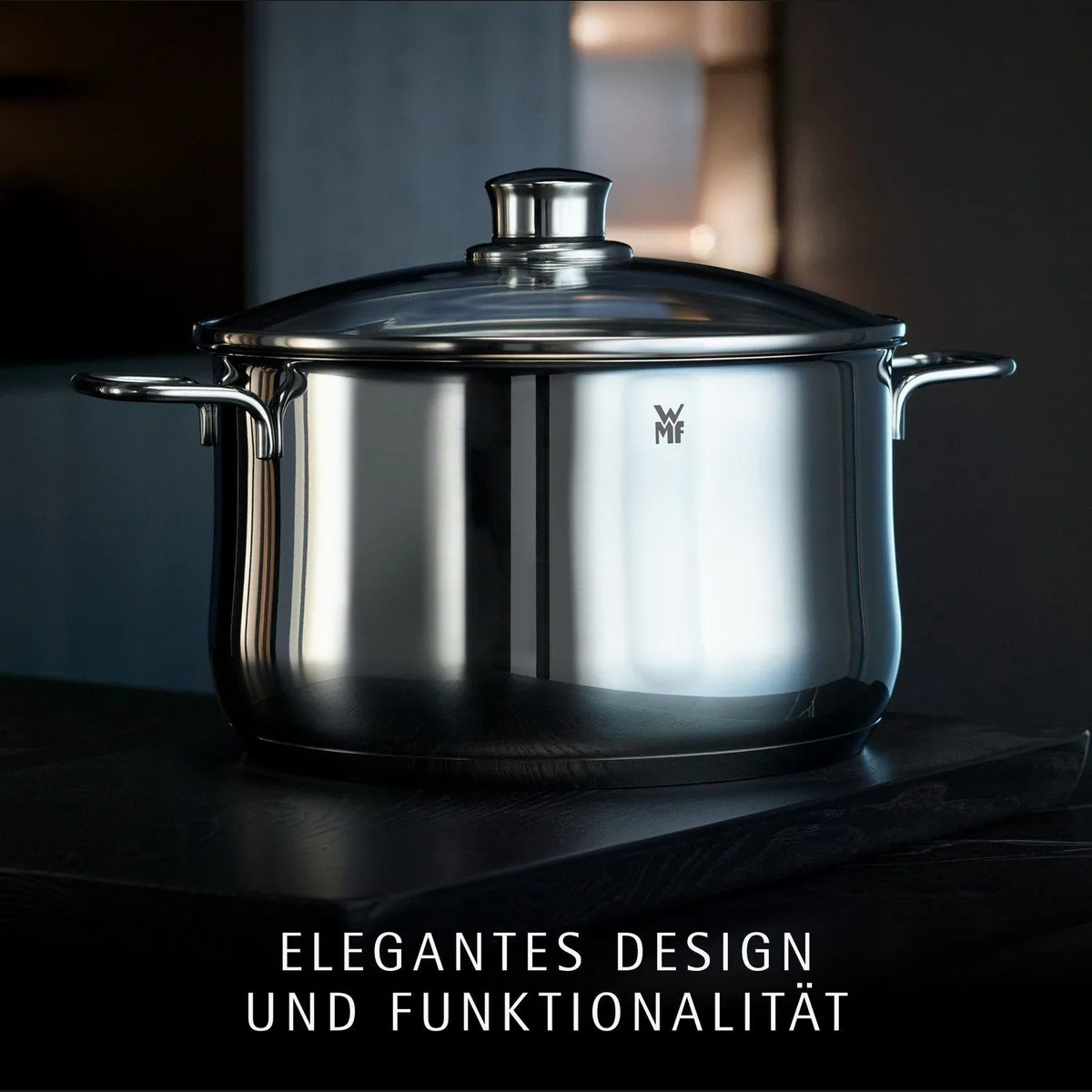 WMF Diadem Plus Topf-Set, 9-teilig, Cromargan Edelstahl Rostfrei 18/10 — elegantes Design, TransTherm-Allherdboden, für alle Herdarten 2