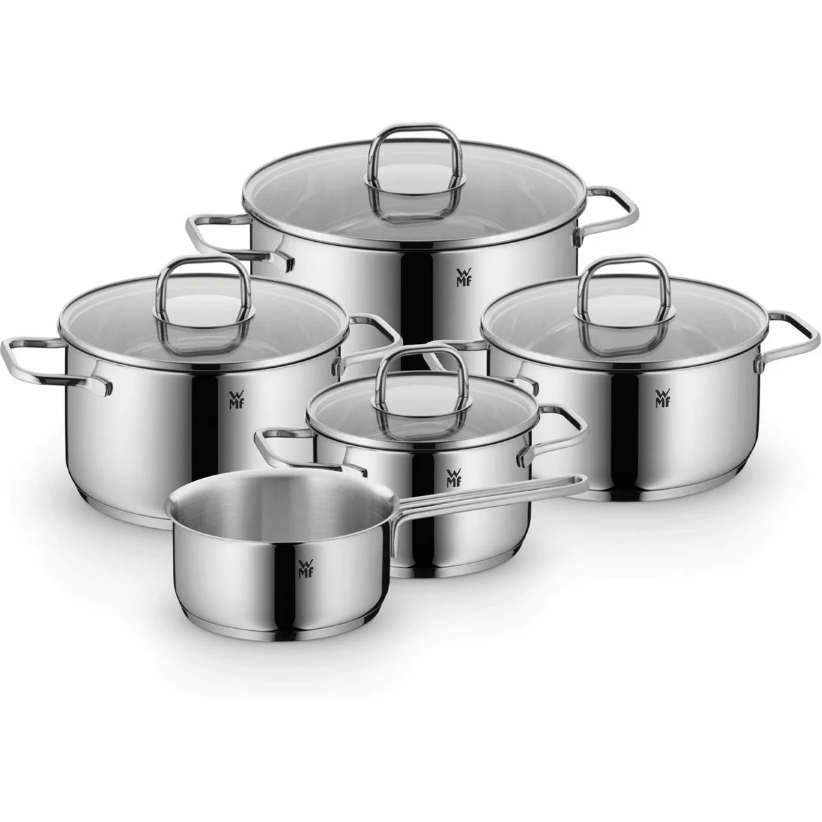 WMF Topf-Set Inspiration Induktion, elegant und funktional — 9-teilig mit Glasdeckel