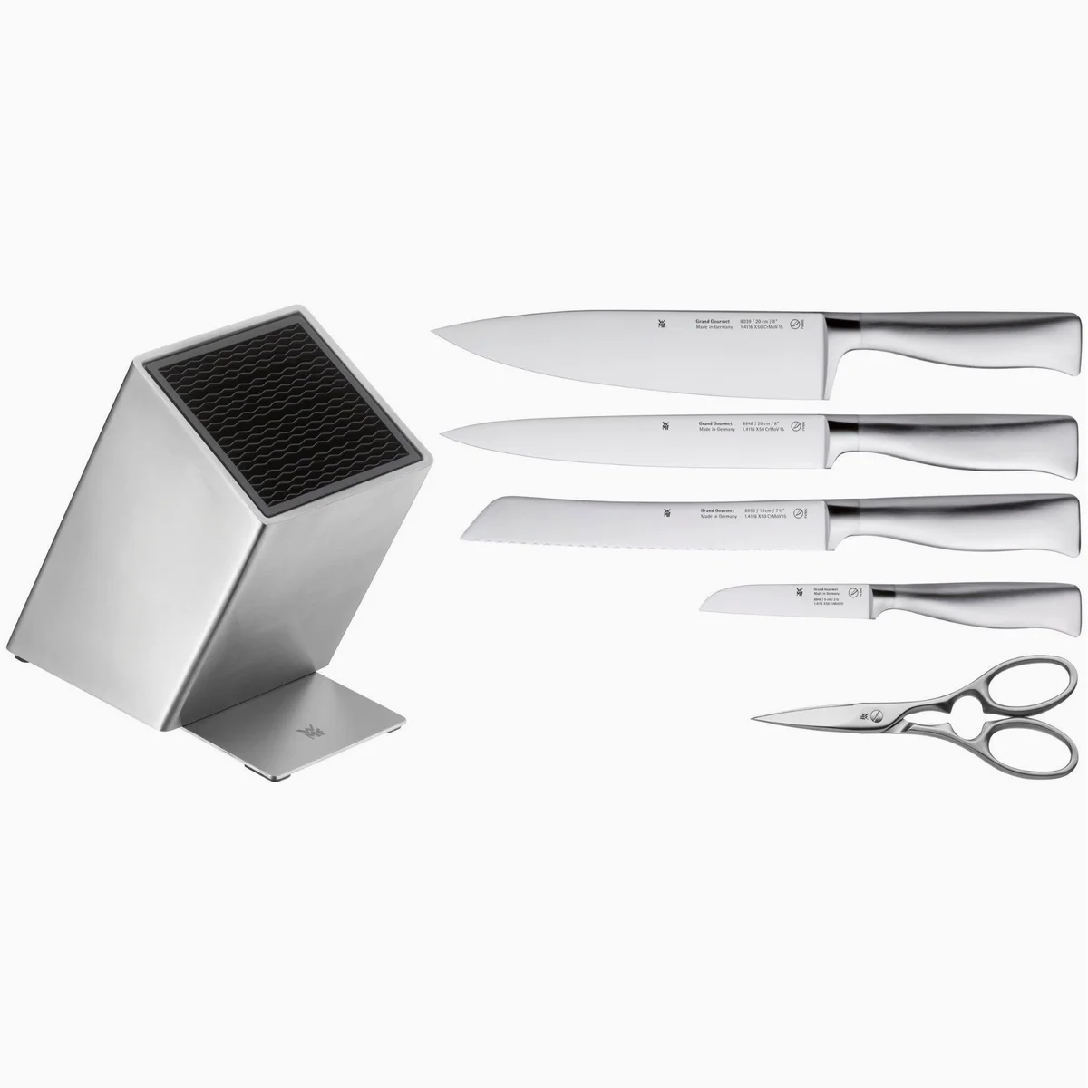 WMF Grand Gourmet Messerblock, 6-teilig, Spezialklingenstahl, ergonomische Griffe