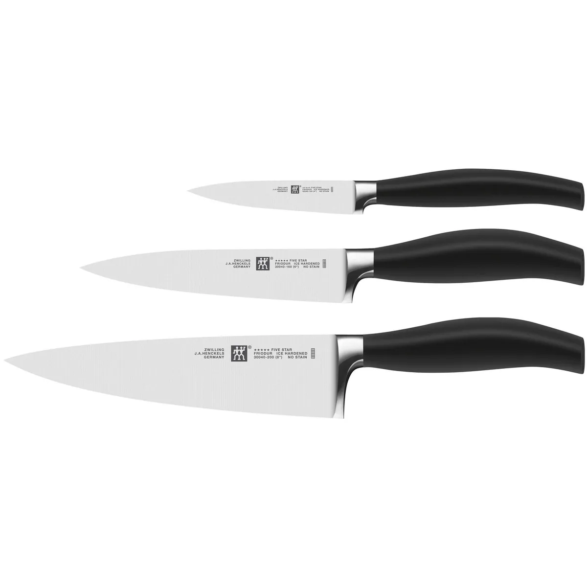 Zwilling FIVE STAR Messer-Set, 3-teilig, ergonomisch, FRIODUR-Klingen — Made in Germany