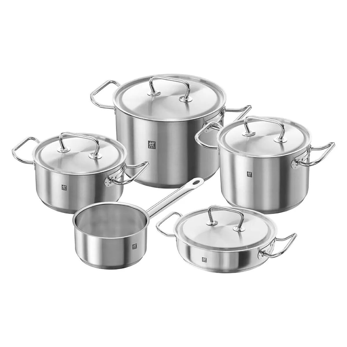 Zwilling Topf-Set Twin Classic 5 tlg, Edelstahl 18/10, optimale Wärmeverteilung, spülmaschinengeeignet, vielseitig einsetzbar