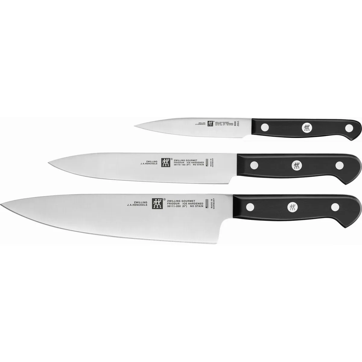 Zwilling Gourmet Messer-Set, 3-teilig, FRIODUR Klingen — Robustheit, Ergonomie, Made in Germany