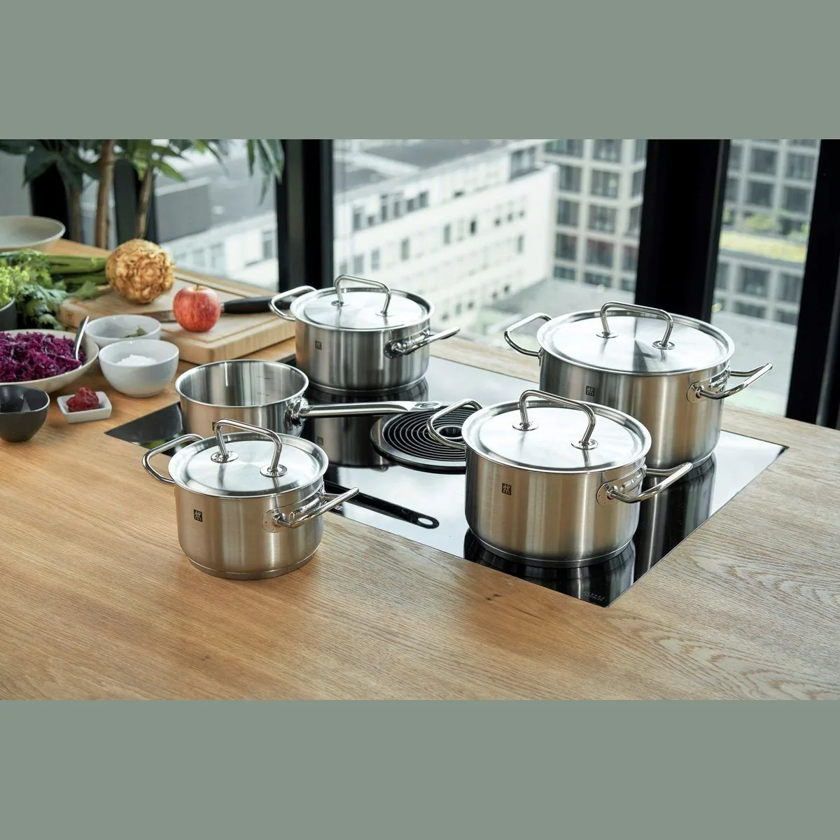 Zwilling TWIN CLASSIC Topf-Set, 5-teilig, Edelstahl 18/10 — edelstahl poliert, SIGMA Classic Sandwichboden, spülmaschinengeeignet 2