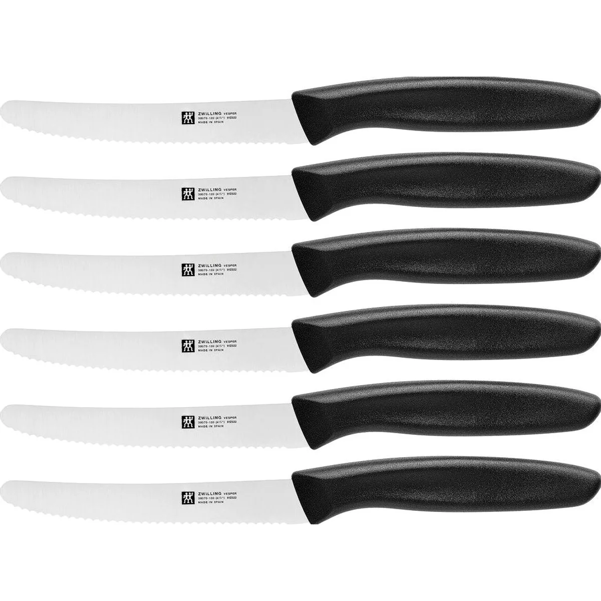 Zwilling TWIN Grip Brotzeitmesser-Set, rostfreier Nitrostahl, 6-teilig