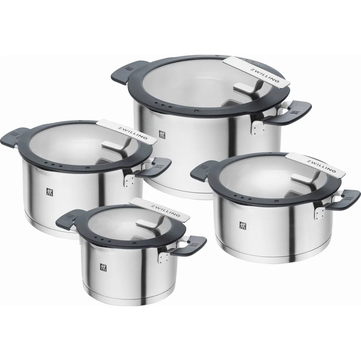 Zwilling Topf-Set Simplify, Edelstahl, integriertes Sieb, 4-teilig