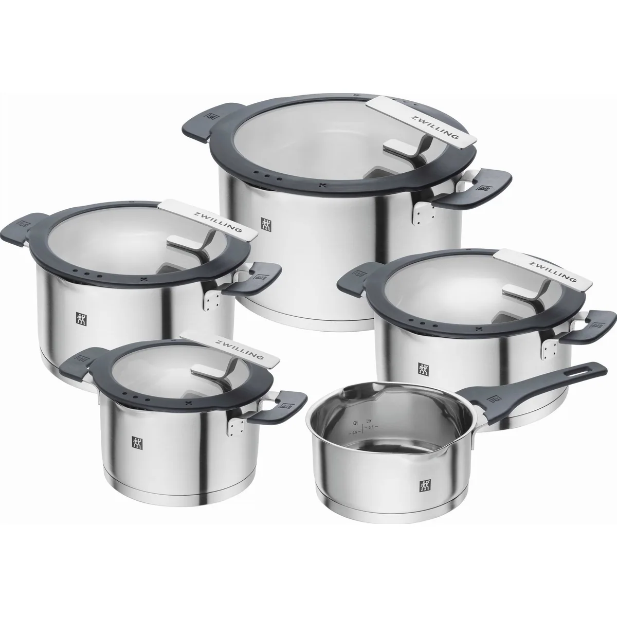 Zwilling Topf-Set Simplify, hochwertiger Edelstahl 18/10, vielseitige Kochgrößen