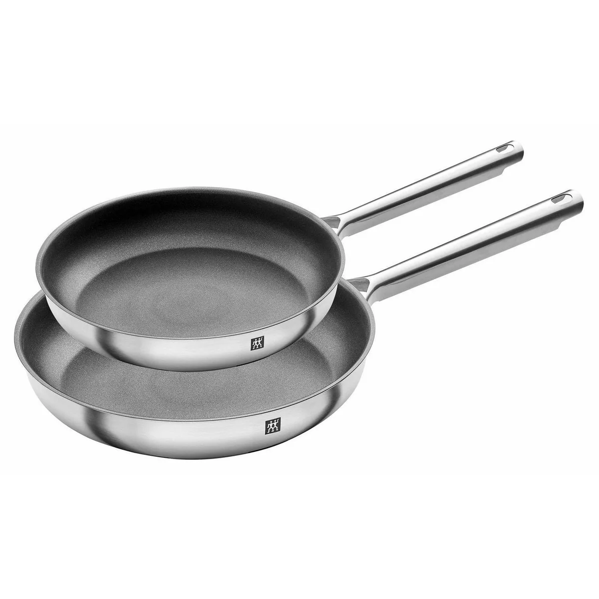Zwilling TRUE FLOW Pfannenset 2-tlg., ergonomischer Griff, langlebiger Edelstahl — grau