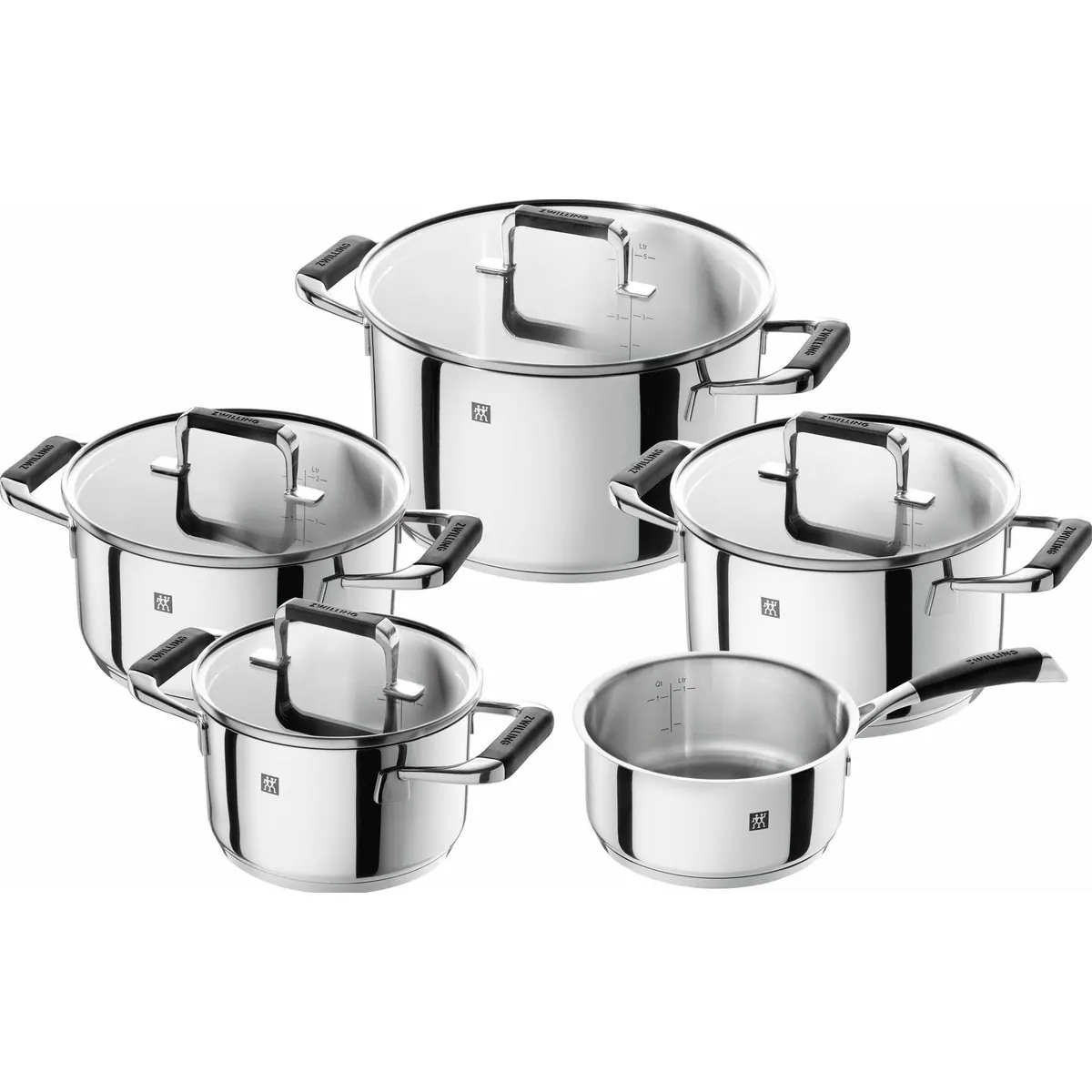 Zwilling Poletto Topf-Set, 5-teilig, 18/10 Edelstahl, Induktionsgeeignet