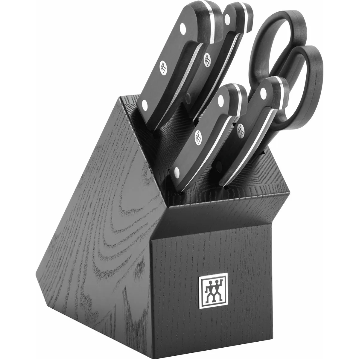 Zwilling Gourmet Messerblock, 6-teilig, inklusive Schere, Buche, Schwarz