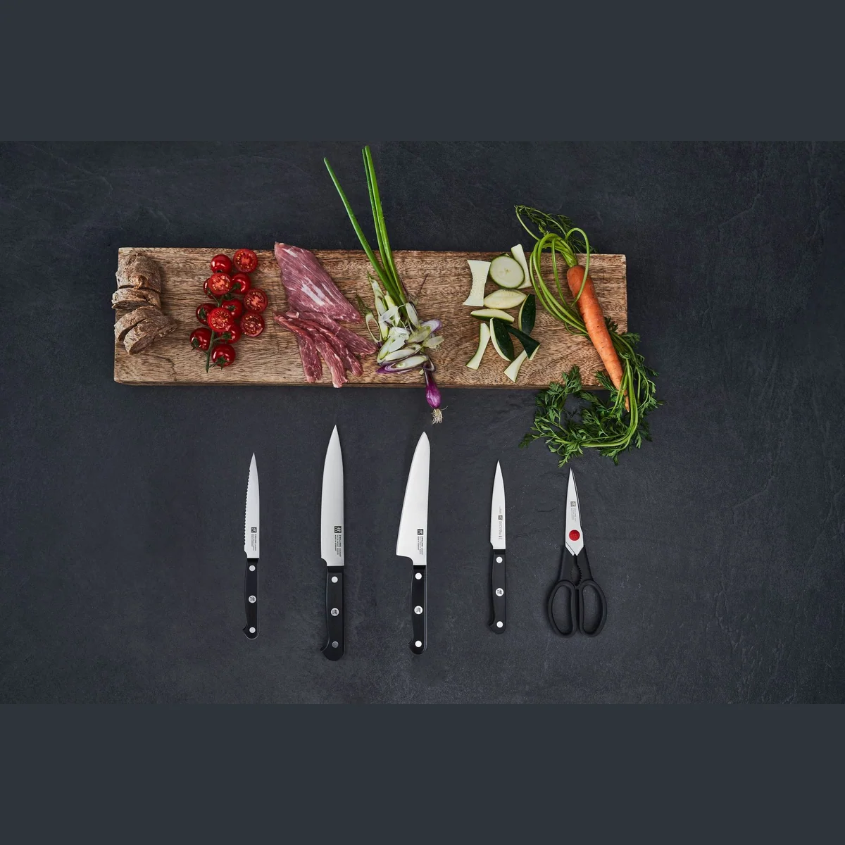 Zwilling Gourmet Messerblock, 6-teilig, inklusive Schere, Buche, Schwarz 2