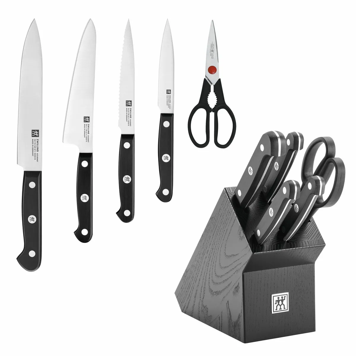 Zwilling Gourmet Messerblock, 6-teilig, inklusive Schere, Buche, Schwarz 3