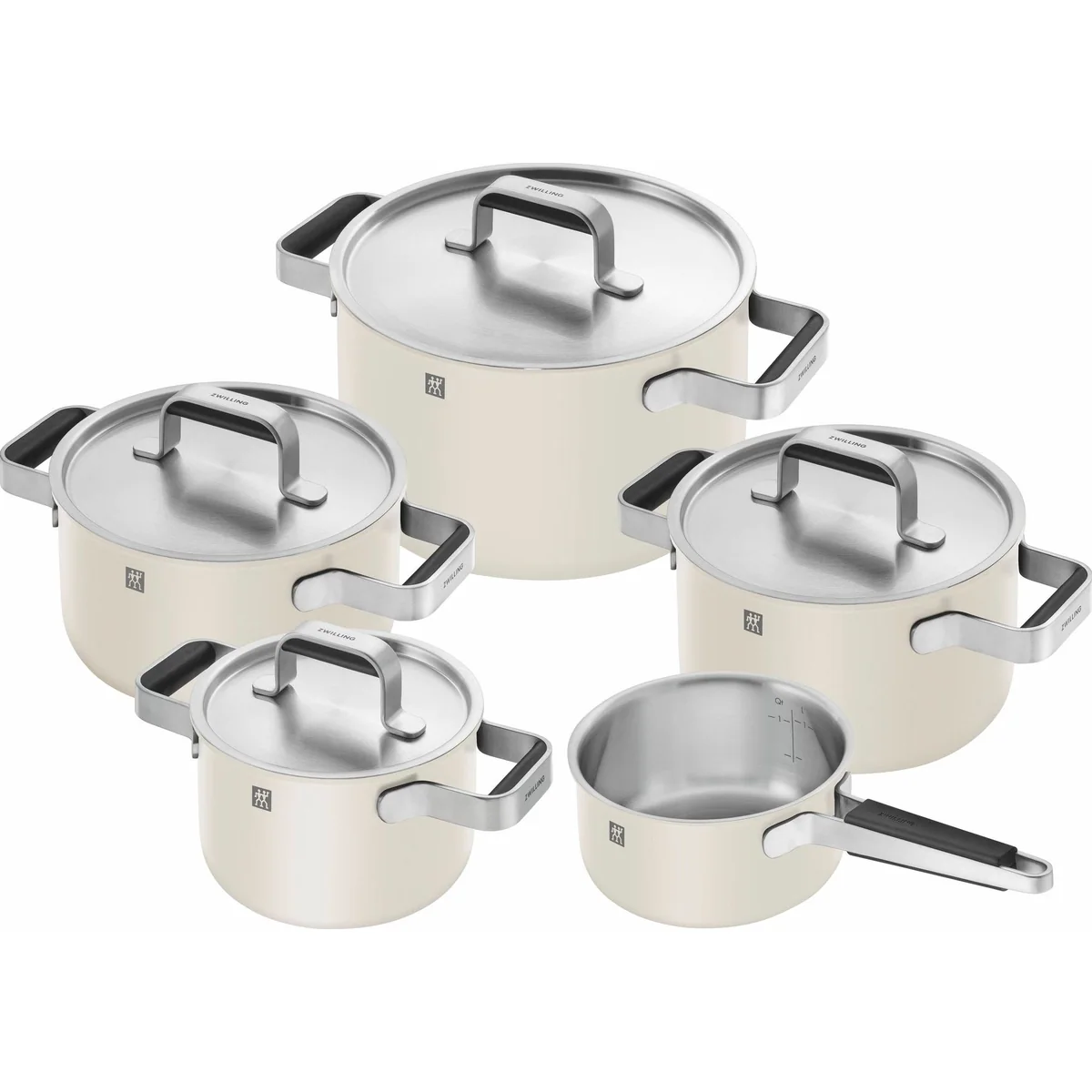 Zwilling Topf-Set Pure, Edelstahl 18/10, 5-teilig, mit Stay-Cool-Griffen
