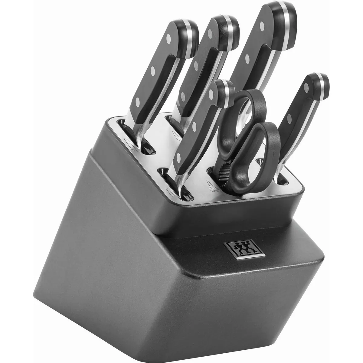 Zwilling Pro Messerblock, selbstschärfend, Made in Germany — 5 hochwertige Messer, TWIN L Schere, KIS-Technologie